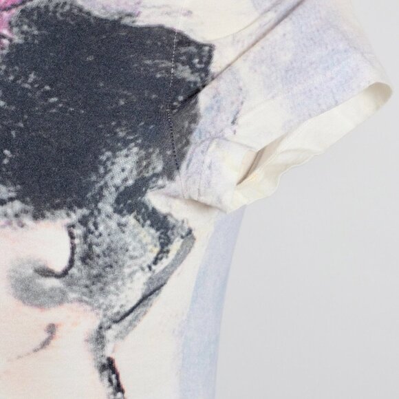 Chanel 2010 36 US 4 T shirt top Coco smoking watercolor painted - Picture 12 of 16